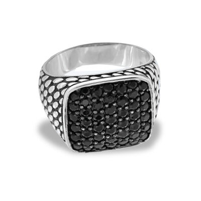 EFFY Men's Black Spinel Ring in Sterling Silver 