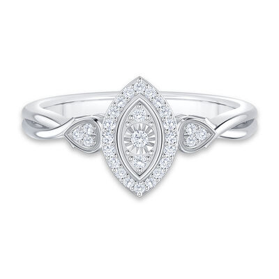 Brilliant-Cut .16ctw. Diamond Promise Ring in Sterling Silver