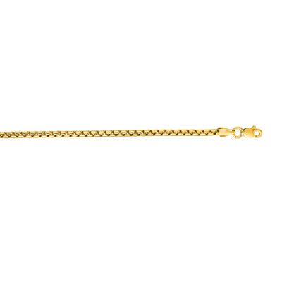 Men's Round Box 20" Chain 2.4mm in 14k Yellow Gold