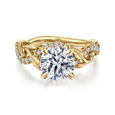 Gabriel & Co. "Camelia" 14k Yellow Gold Petal Round Setting