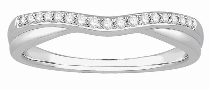 Diamond Contour Band in 14k White Gold image number null