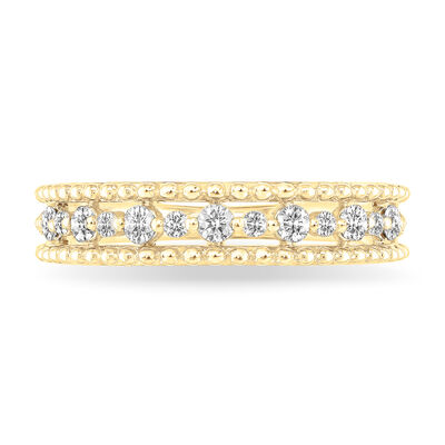 JK Crown Collection 1/2ctw. Diamond Beaded Anniversary Band in 14k Yellow Gold