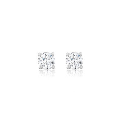Brilliant-Cut Lab Grown 3/4tw. HI SI2 Diamond Stud Earrings in 14k White Gold