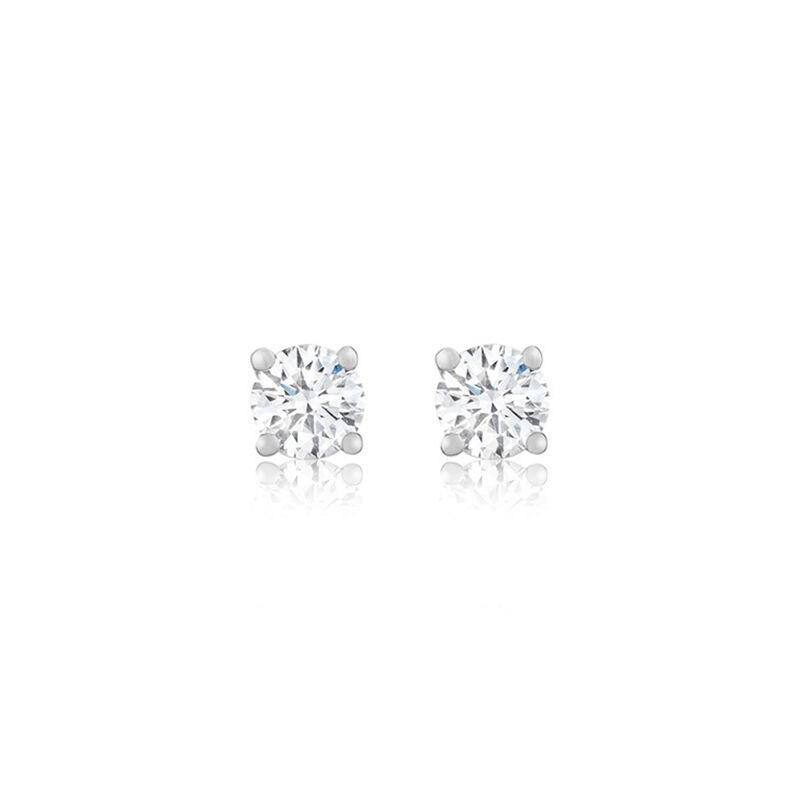 Lab-Grown Classic Round Brilliant ¾ct. Diamond Solitaire Stud Earrings in White Gold image number null