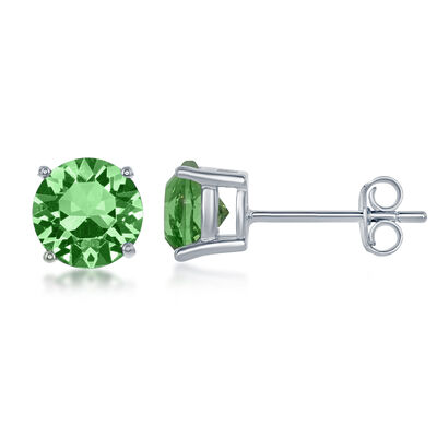 August Swarovski Crystal Earrings in Sterling Silver 