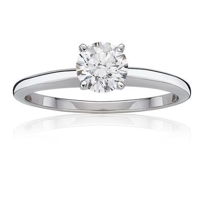 Brilliant-Cut 7/8ctw. Classic Solitaire Engagement Ring in 14k White Gold
