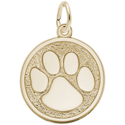 Paw Print Charm in 10K Yellow Gold