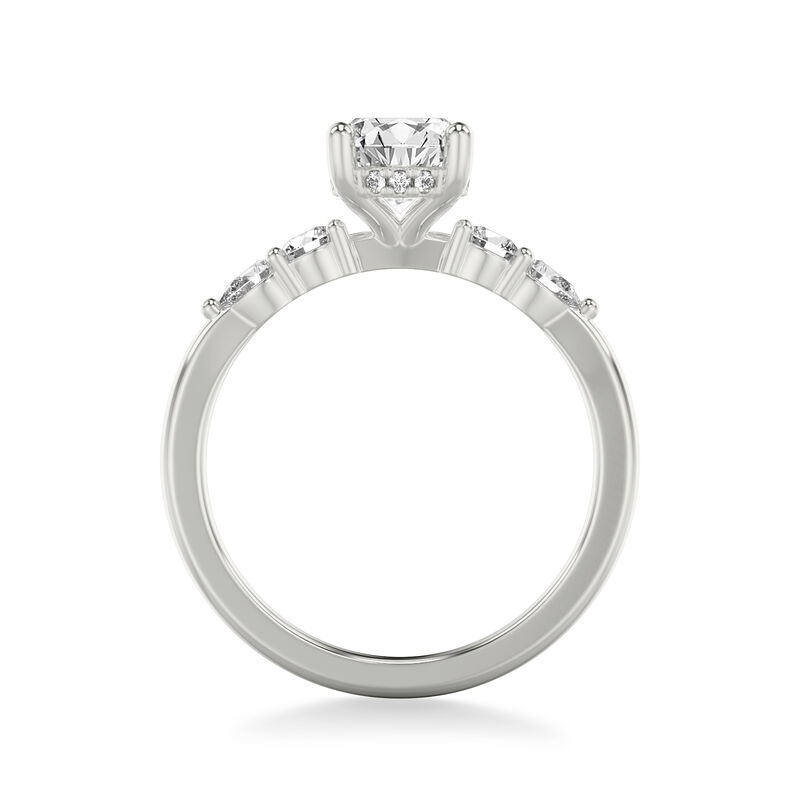 Sarah. ArtCarved Oval-Cut Engagement Ring Setting in 14k White Gold image number null