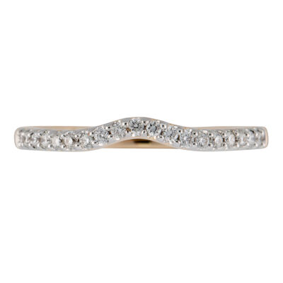 Brilliant-Cut Diamond Contour Band in 14k Yellow Gold
