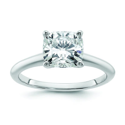 Cushion-Cut 2ct. FGH VS SI Lab Grown Diamond Certified Solitaire Engagement Ring in 14k White Gold