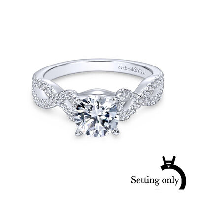 Gabriel & Co. "Kayla" 14k White Gold Round Twisted Setting ER7805W44JJ