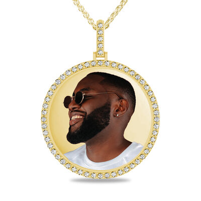 Diamond 1.25ctw. Memory Photo Pendant in 10k Yellow Gold