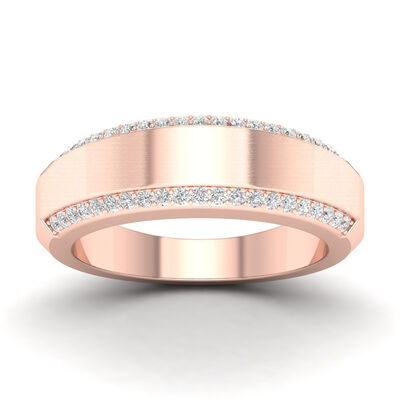 Men's Diamond 1/3ctw. Wedding Band in 10k Rose Gold
