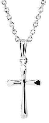 Cross Baby Pendant Necklace in Sterling Silver 13"