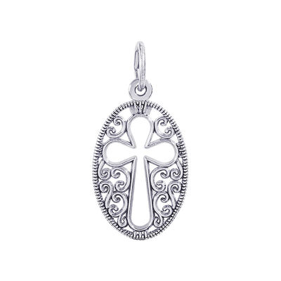Filigree Cross Sterling Silver Charm
