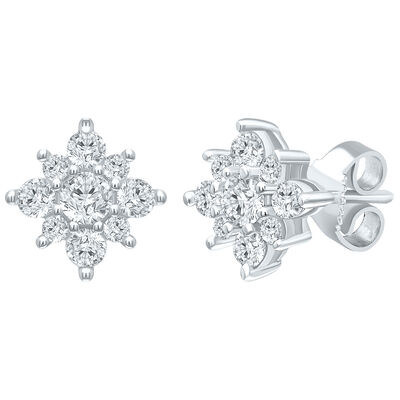 Brilliant-Cut .25ctw. Diamond Fashion Earrings in 10k White Gold