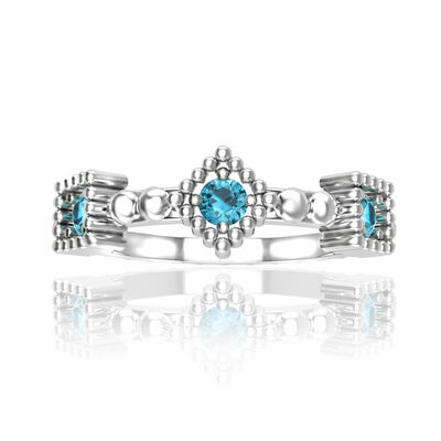 Blue Topaz Stackable Ring in Sterling Silver
