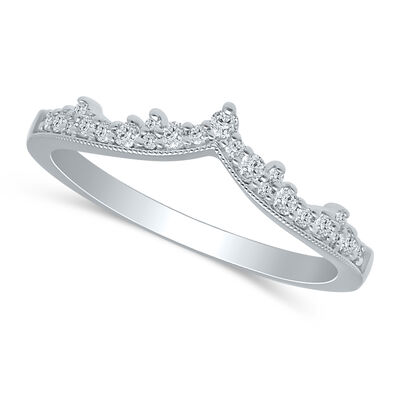 Brilliant-Cut 1/5ctw. Diamond Fancy Chevron Contour Band in 14k White Gold