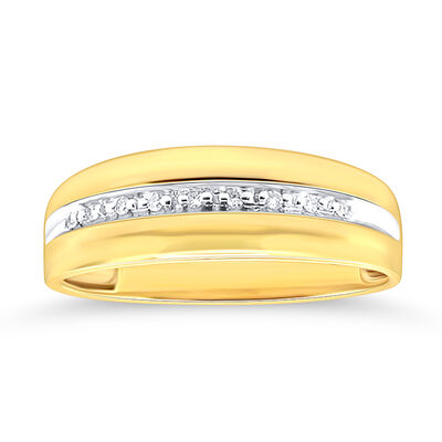 Men's Diamond Wedding Band in 10k Yellow Gold