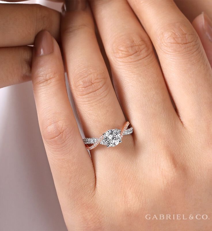 Gabriel & Co. "Sandrine" 14k White & Rose Gold Setting ER14460R4T44JJ image number null