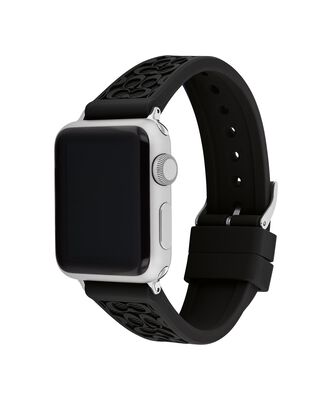 Coach Ladies' Black Rubber Apple Watch Strap 14700052