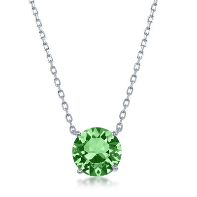 August Swarovski Crystal Pendant in Sterling Silver