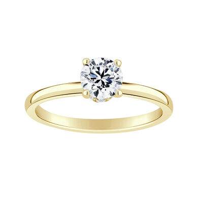 Brilliant-Cut 3/4ct. Ribbon Halo Lab Grown Diamond Engagement Ring Setting in 14k Yellow Gold