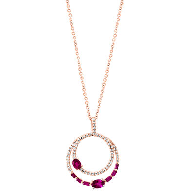 EFFY Ruby & Diamond Pendant in 14k Rose Gold