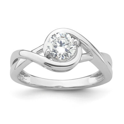 Brilliant-Cut 1/2ct. FGH VS SI Lab Grown Diamond Twisted Bypass Solitaire Engagement Ring in 14k White Gold