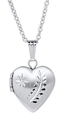 Heart Baby Locket Necklace in Sterling Silver