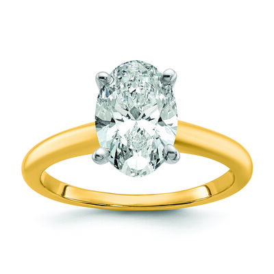 Oval-Cut 2ct. FGH VS SI Certified Lab Grown Solitaire Engagement Ring in 14k Yellow Gold