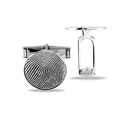Fingerprint Cufflinks in Sterling Silver