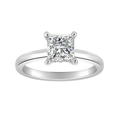 Princess-Cut Lab Grown 2ctw. FG VS Diamond Hidden Halo Solitaire Engagement Ring in 14k White Gold