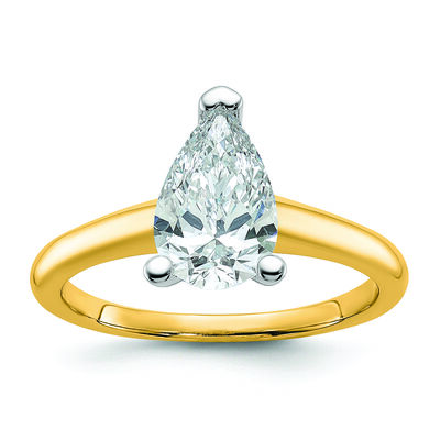 Pear-Shaped 1 1/2ct. FGH VS SI Certified Lab Grown Solitaire Engagement Ring in 14k Yellow Gold