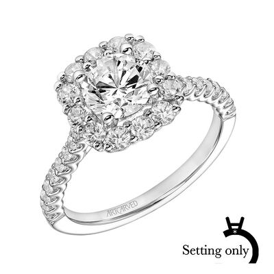 Dolly. ArtCarved® 3/4ctw. Diamond Setting in 14k White Gold