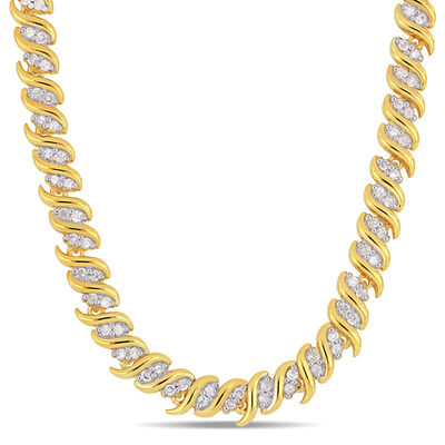 Diamond Swirl Tennis Necklace 2ctw in Sterling Silver