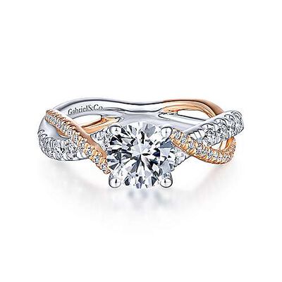 Gabriel & Co. "Sandrine" 14k White & Rose Gold Setting ER14460R4T44JJ