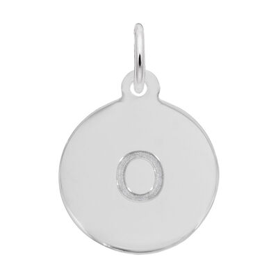 Lower Case Block O Initial Charm in Sterling Silver
