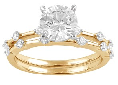 Brilliant-Cut Lab Grown 1 7/8ctw. Diamond Bridal Set in 14k Yellow Gold