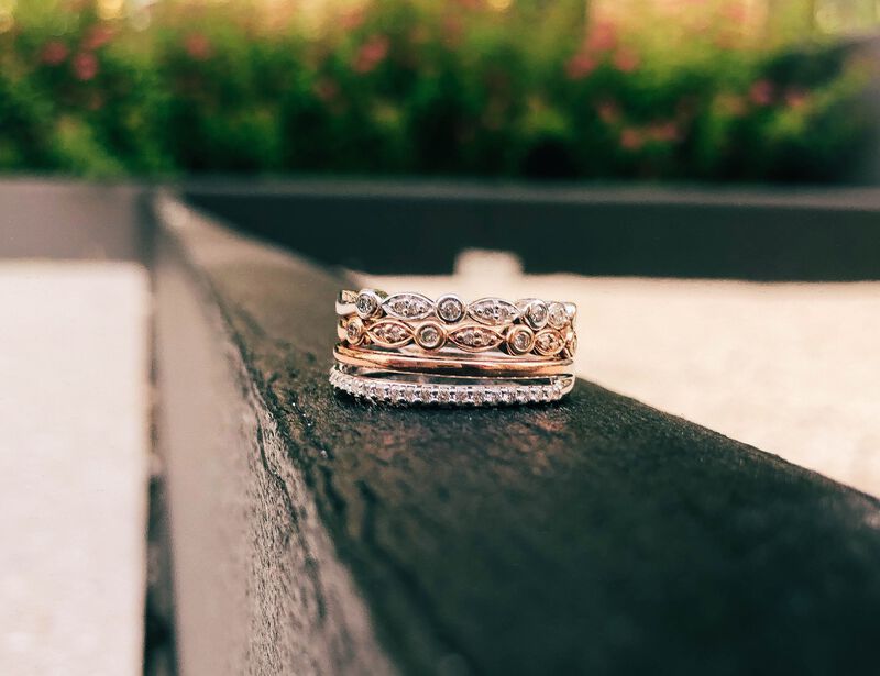 Diamond Stackable Band in 10k Rose Gold image number null