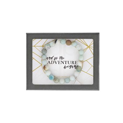 "And So The Adventure Begins" Amazonite Bracelet in Sterling Silver