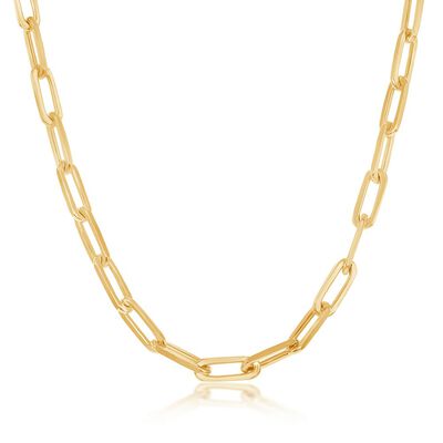 Paperclip 16" Chain 3.2mm in Gold Plated Sterling Silver