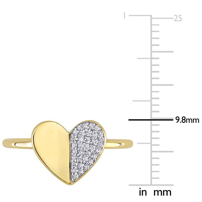 Diamond Cluster Heart Necklace in 10k Yellow Gold image number null