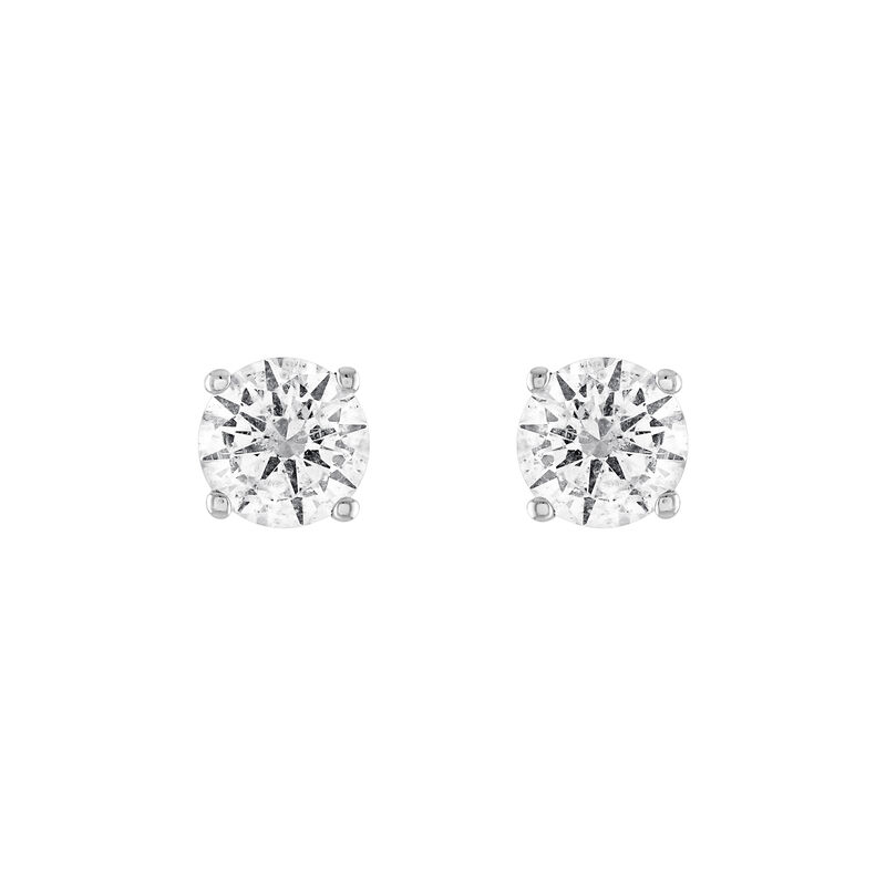 Brilliant-Cut 3/4tw. HI I2 Diamond Stud Earrings in 14k White Gold image number null