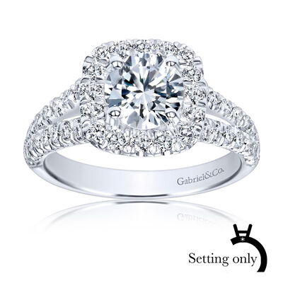 Gabriel & Co. "James" 14k White Gold Round Halo Setting ER10252W44JJ