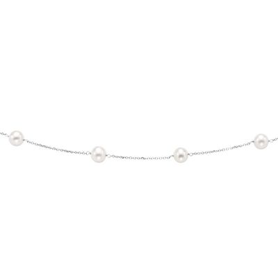 Pearl Necklace in 14k White Gold