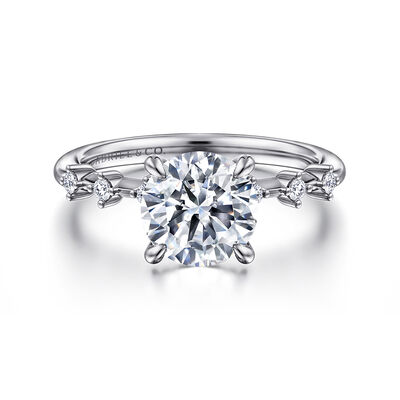 Gabriel & Co. "Joplin" 14k Distance Hidden Halo White Gold Round Setting