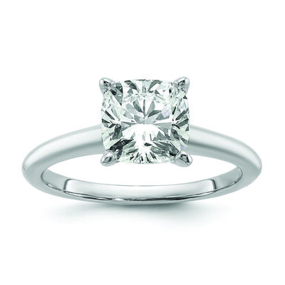 Cushion-Cut 2 1/2ct. FGH VS2 SI1 Lab Grown Diamond Certified Solitaire Engagement Ring in 14k White Gold