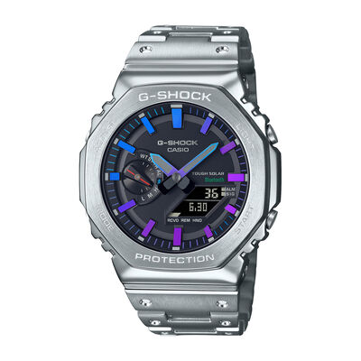 G-Shock Men's Full Metal Polychromatic Black Dial Stainless Steel Connected 45mm Watch GMB2100PC-1A