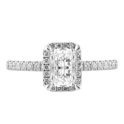 Lab Grown 1 7/8ctw. Diamond Cut Corner Engagement Ring in 14k White Gold